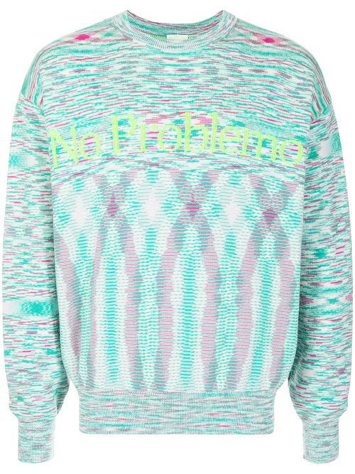 Slogan-print crew-neck sweatshirt - Green