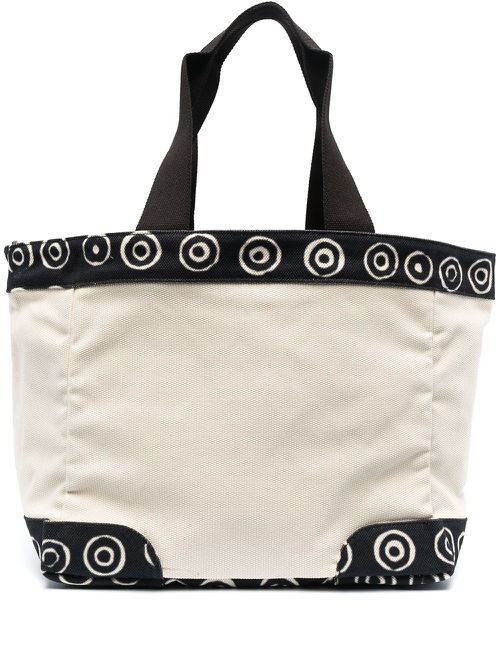 Spiral-trimmed tote bag - Neutrals