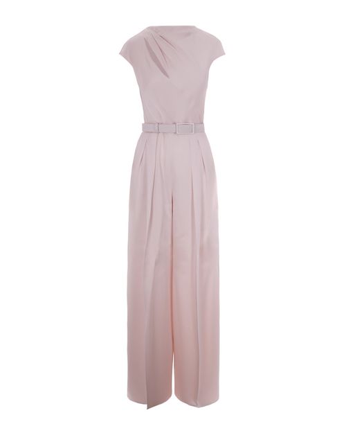 Pink Round Neck Jumpsuit
