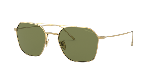 Giorgio Armani Man Sunglass AR6095T -  Frame color: Brushed Soft Gold, Lens color: Green