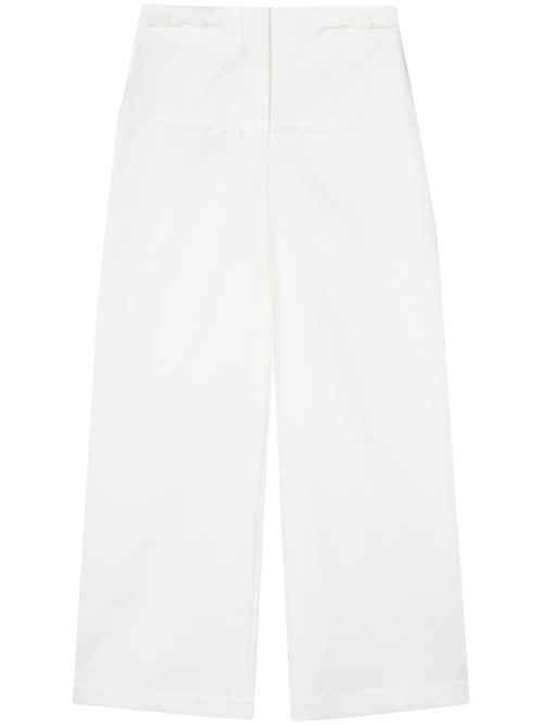 Cotton straight-leg trousers - White