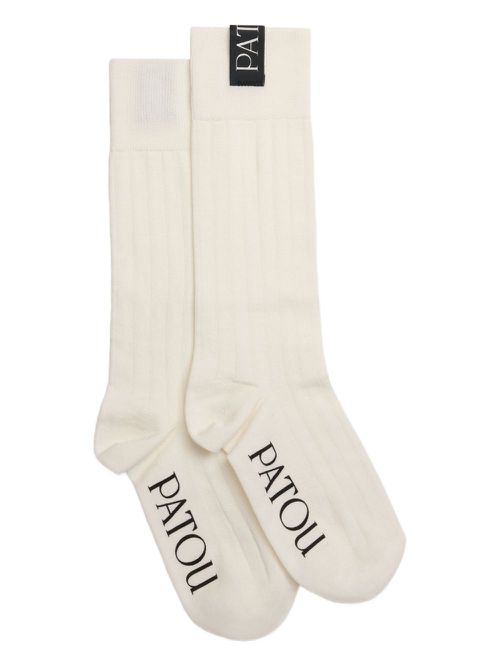 Ribbed logo socks - Neutrals