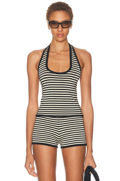 Calle Del Mar OBERTEIL POP STRIPE in Black & Custard - Black, White. L also in M
