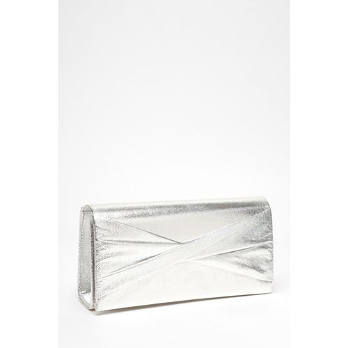Quiz Womens Silver Foil Twist Clutch Bag - One