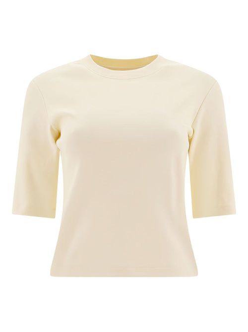 Ribbed crew-neck top - Neutrals