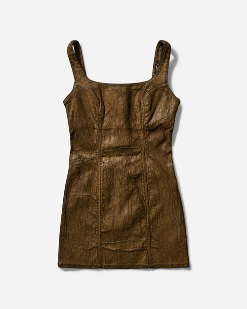 Women s Crackle Denim Dress Dark Brown Earth