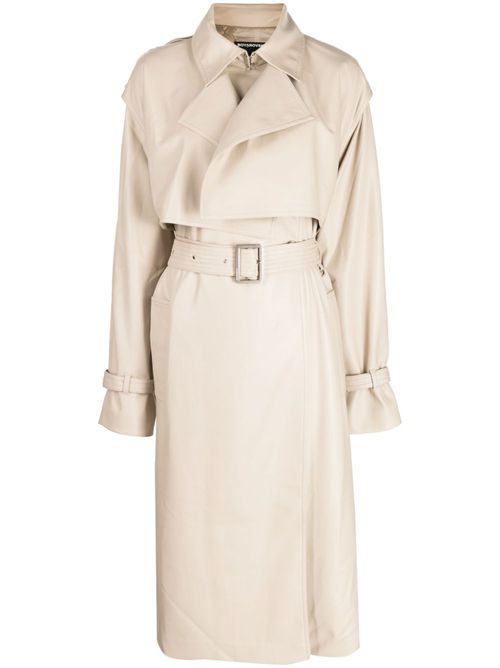 Layered belted trench coat - Brown