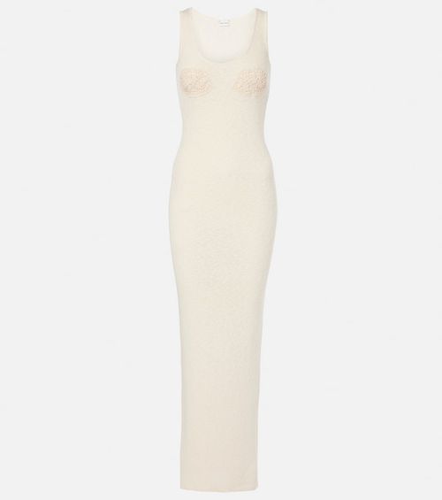 Crochet linen and cotton maxi dress