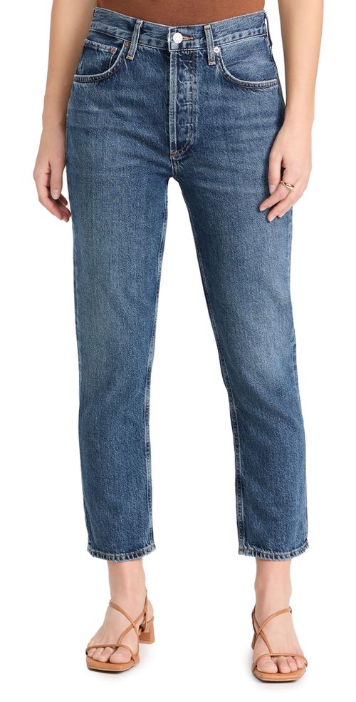 Riley Crop: High Rise Straight Jeans Control
