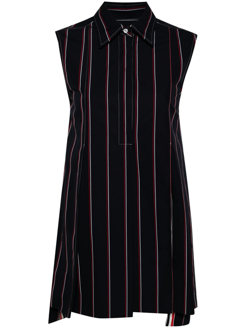 Navy Blue Rwb-stripe Shirt Dress