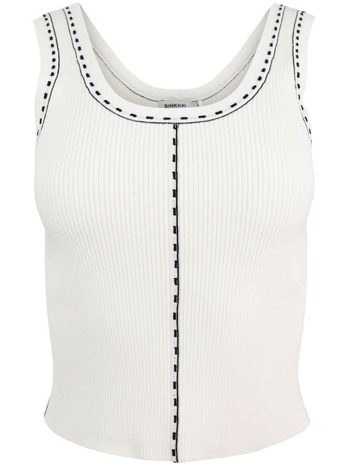 Nailah ribbed tank top - White