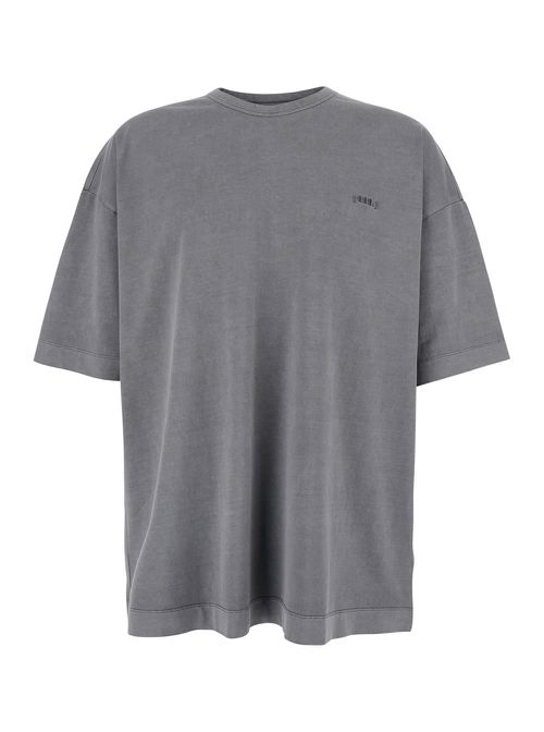 Juun. J Grey T-shirt With Logo Embroidered On The Front And Print On The Back In Cotton Man