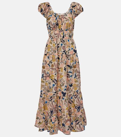 Paloma printed cotton poplin midi dress