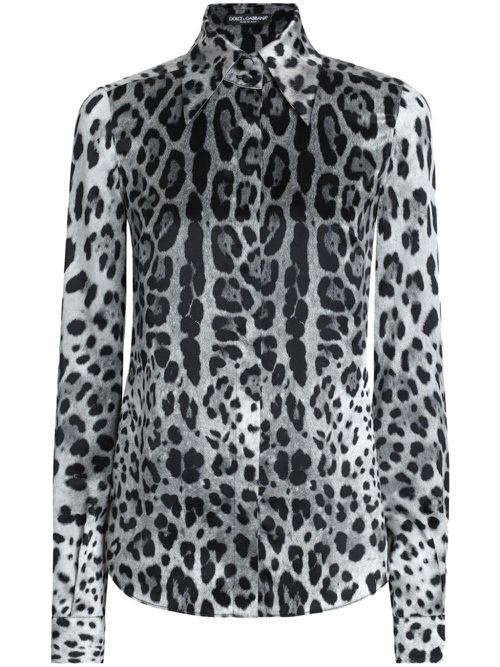 Leopard-print blouse - Grey