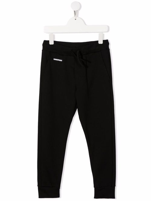 Sport-print track pants - Black