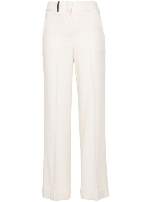 High-waist wide-leg trousers - Neutrals