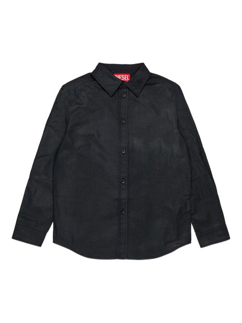 Diesel Kids logo-embroidered shirt - Black