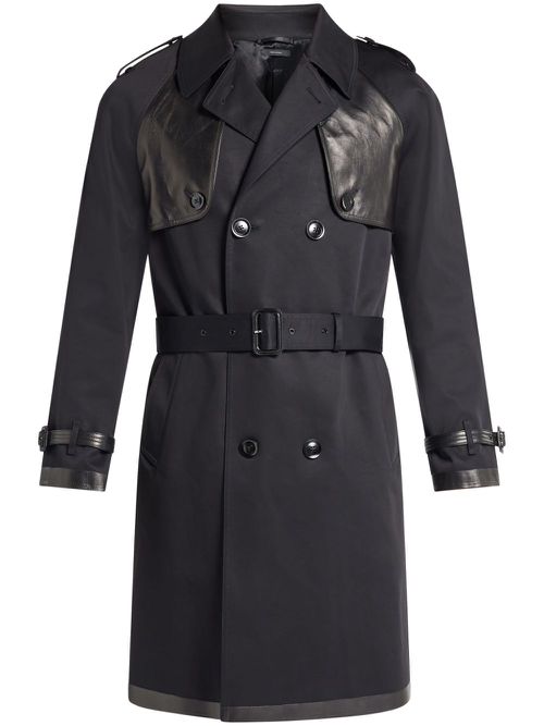 Panelled trench coat - Black