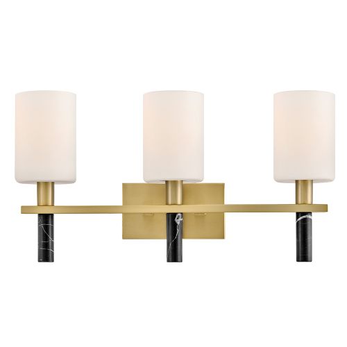 Lacquered Brass LED Bathroom Vanity Light from the Turin Collection