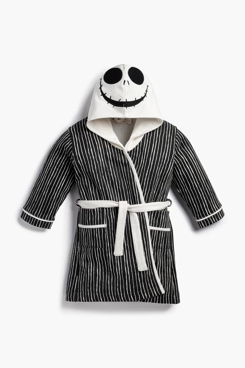 Hooded Robe In Disney Nightmare Before Christmas | Kids | : 9/10Y | Unisex Boy Or Girl - Monica + Andy Organic Kids Clothing