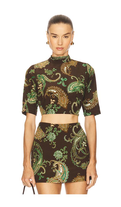 HEMANT AND NANDITA Boxy Top in Dark Brown. XL also in L, M