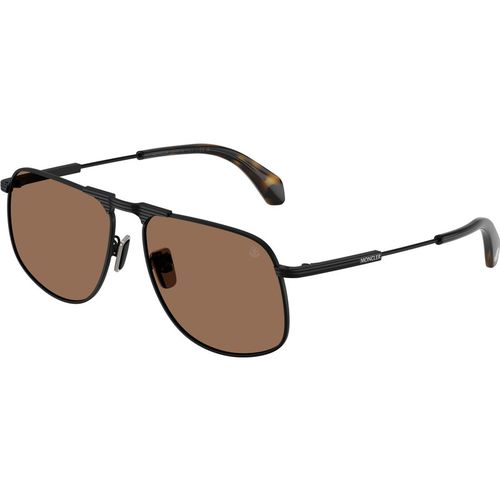 Moncler Unisex Moncler ME4014 VITESSA 100173 Gafas de sol Acero Negro Marrón Piloto Norma