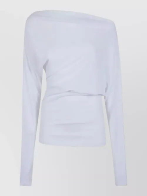 Ann Demeulemeester - roos asymmetric long sleeve stretch top