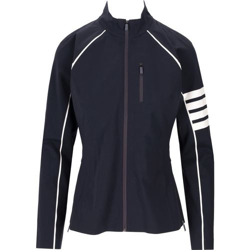 Thom Browne Compression Zip Up Jacket W/ 4 Bar In Polyamide Stretch Interlock