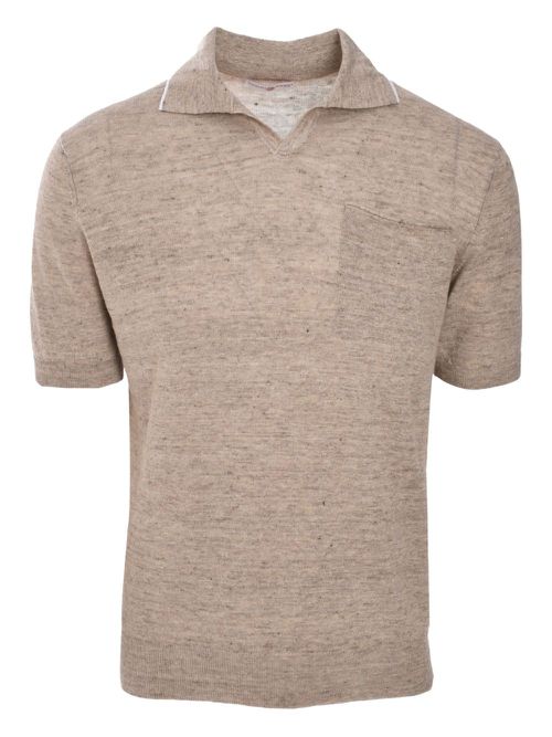 Luciano Barbera fine-knit polo shirt - Neutrals