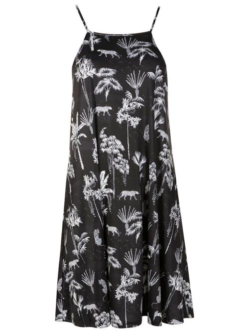 Isis botanical-print minidress - Black