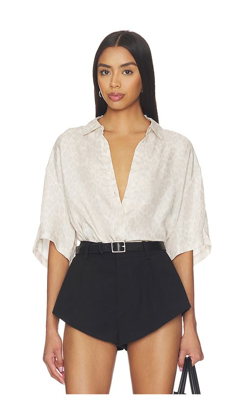 ANINE BING Coco Shirt in Neutral. L. Also in XS