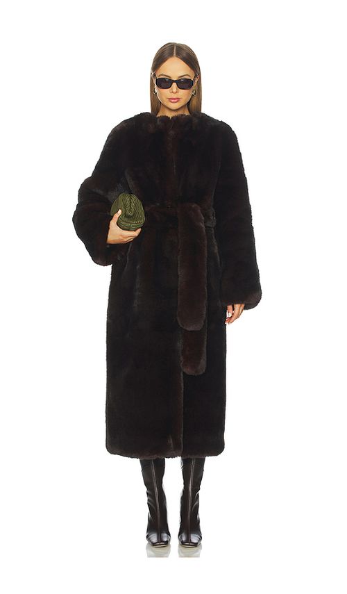Cult Gaia Martina Coat in Java - Chocolate. S also in