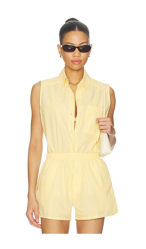 DONNI. The Pop Sleeveless Shirt in Butter. XXS also in XS, S