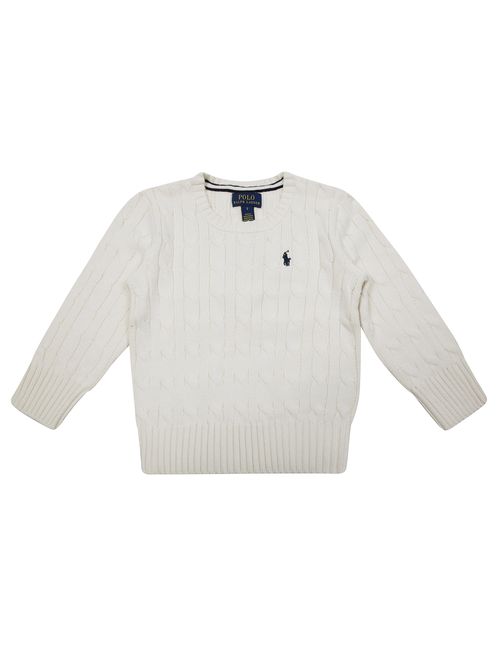 Mini Cotton Sweater with Contrast Embroidery
