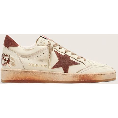 Golden Goose - Women's Ball Star In White Leather With Rust Leather Star And Heel Tab, Woman