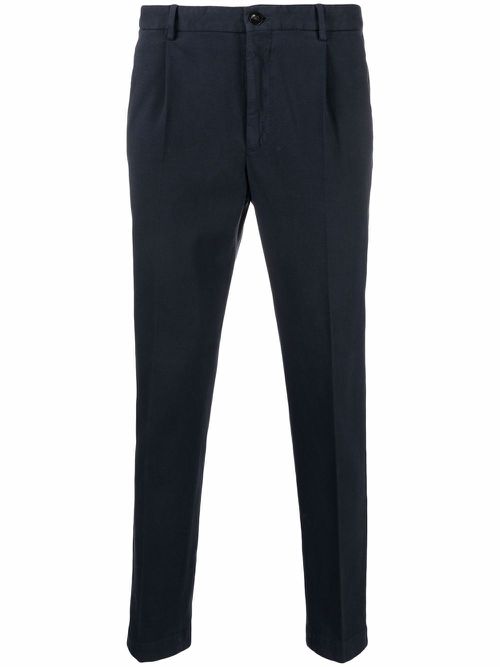 Mid-rise tapered-leg trousers - Blue