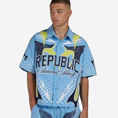Men's Republic Woven Shirt in Blue