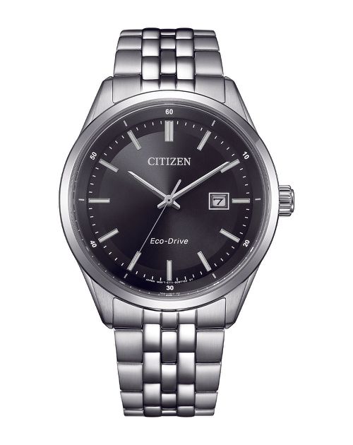 Black Dial Eco-Drive Mens Stainless Steel Watch BM7560-59E