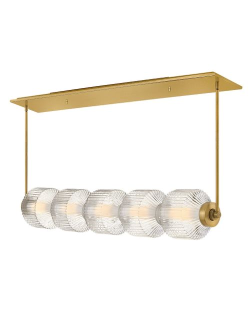 Lacquered Brass LED Linear Chandelier from the Reign Collection