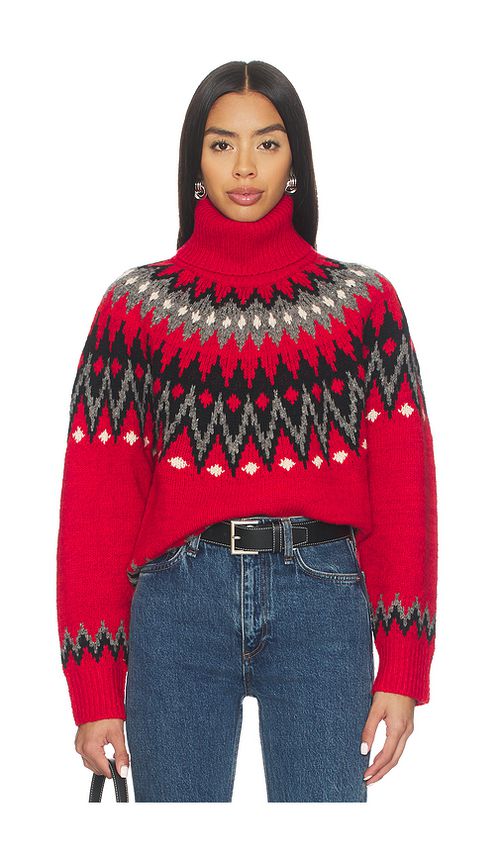 Polo Ralph Lauren Fair Isle Wool Blend Turtleneck Sweater in Red. - XS also in L, M, S