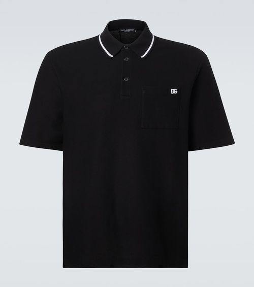 DG embroidered cotton polo shirt