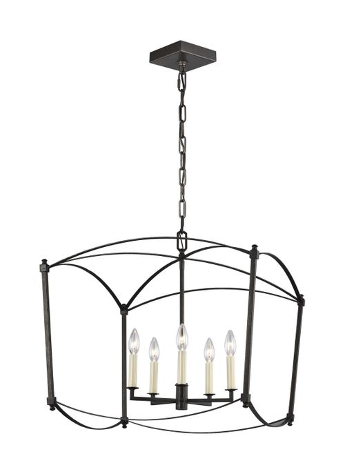 Visual Comfort Studio Thayer 5-Light Chandelier in Smith Steel by Sean Lavin