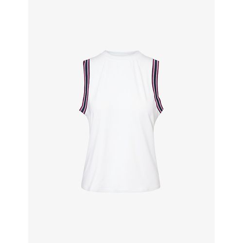 Womens White Cactus Flower Wellings Slim-fit Stretch Recycled-polyester top S