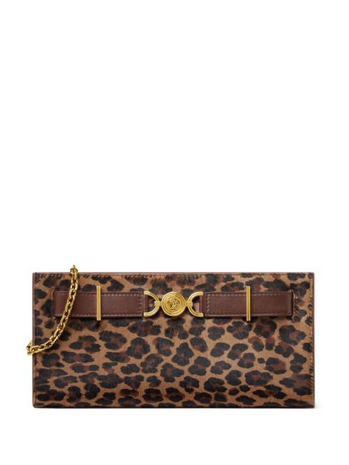 Medusa '95 leopard-print clutch bag - Brown