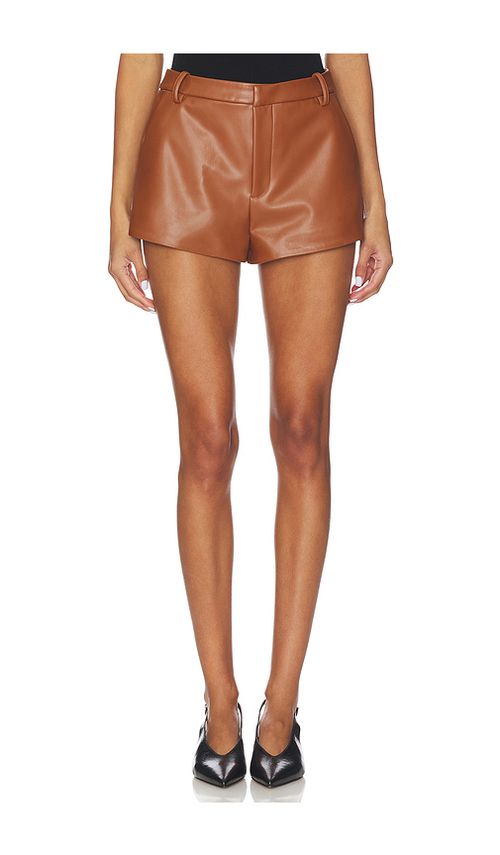 Lovers and Friends Gemma Faux Leather Short in Brown. XS. Also in L, M, S
