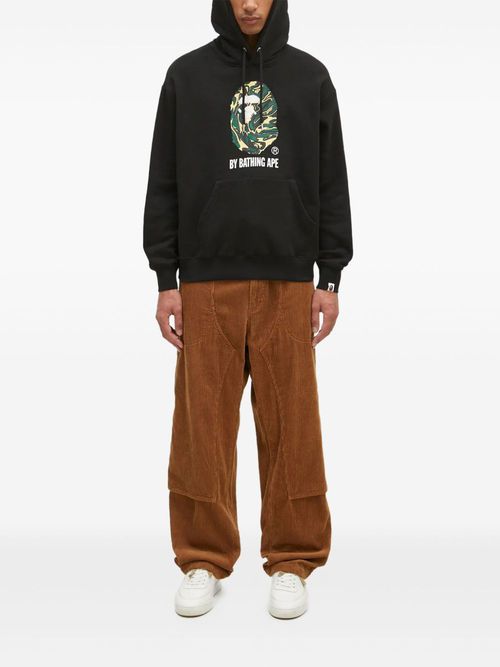 Camouflage-print hoodie - Black