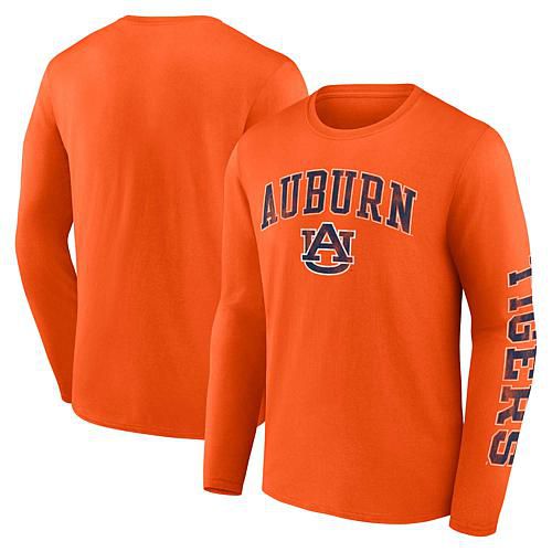 Men's Fanatics Orange Auburn Tigers Distressed Arch Over Logo Long Sleeve T-Shirt - Size Medium