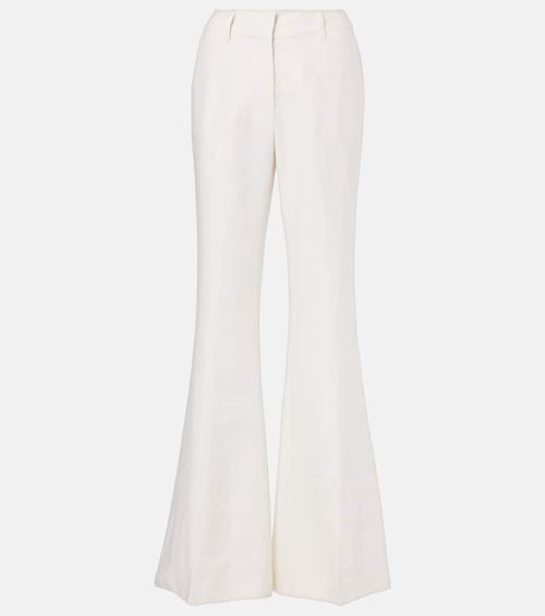 Rhein high-rise linen and wool-blend flared pants