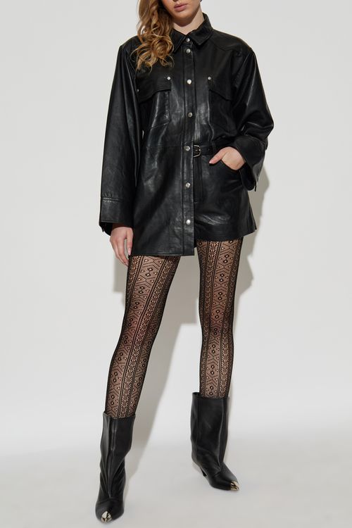 Leather Shirt `Gzmarlie`, Women's, Black