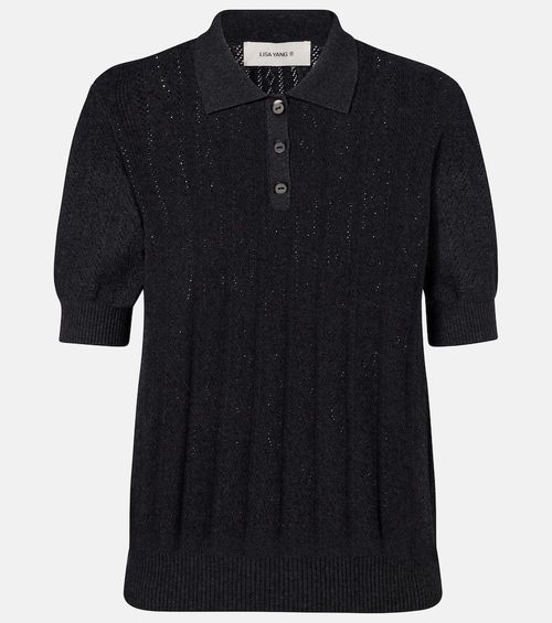 Cristine cotton and cashmere polo sweater